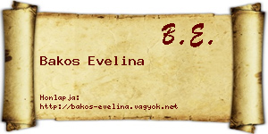 Bakos Evelina névjegykártya